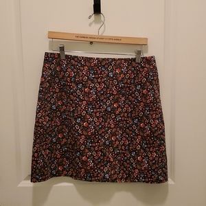 COPY - Loft floral velvet skirt